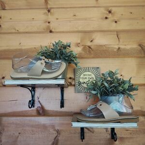 KINO Key West Natural Leather Classic Tan Sandal Flip Flop Thong Shoe Beach Sz 7